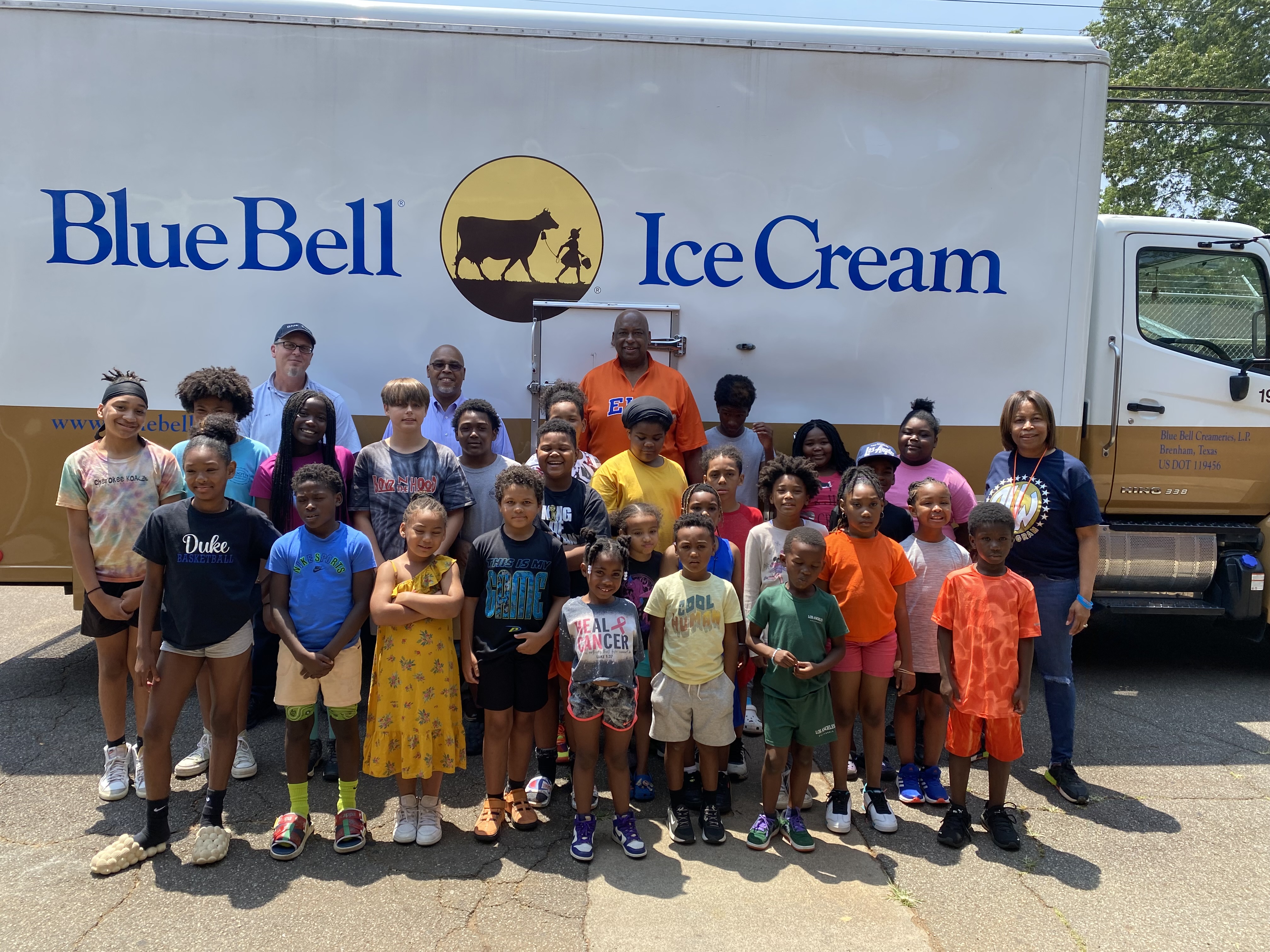 ELW youth and staff at a Blue Bell Ice Cream community event